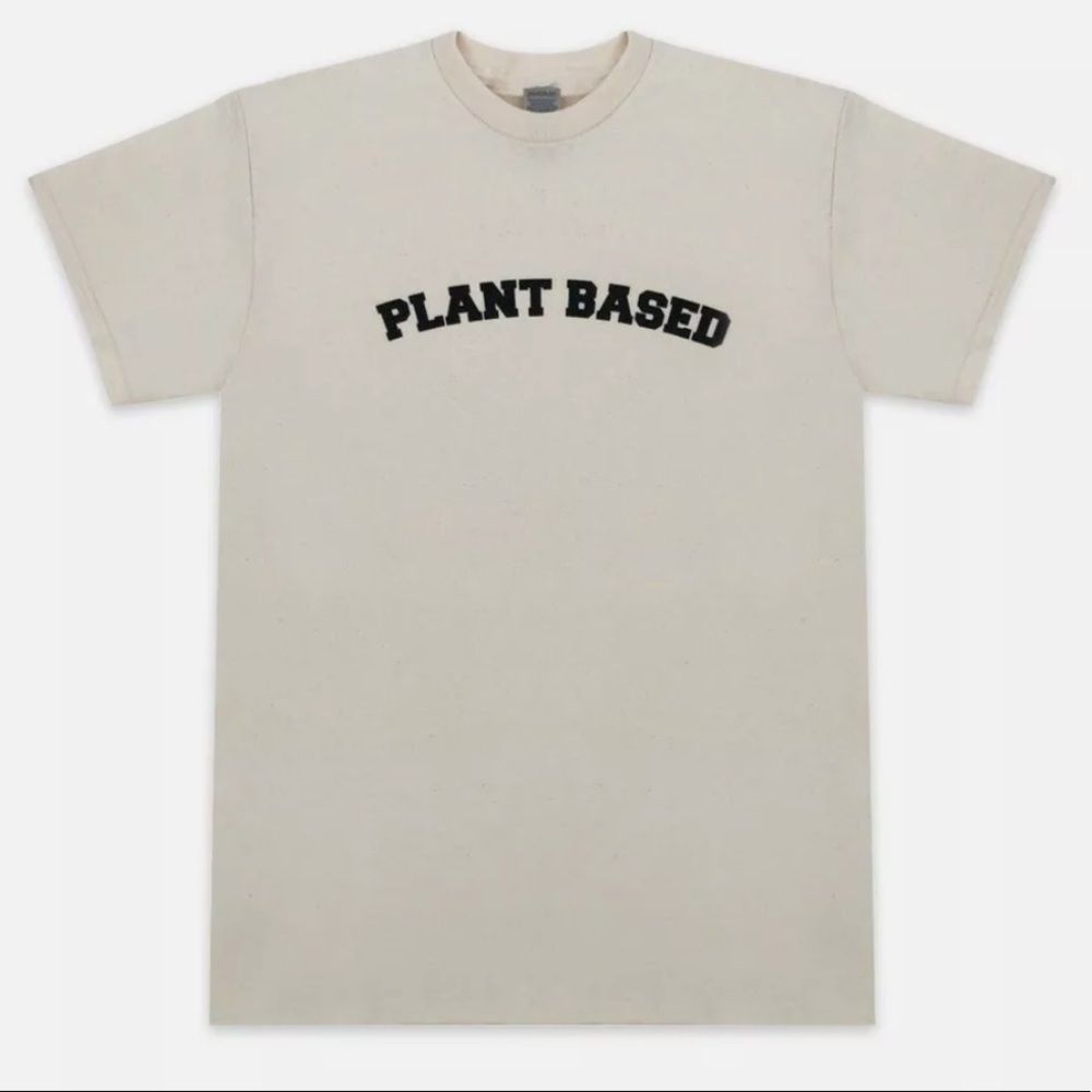 Plant Based Vegan Natural Cotton Black Graphic Eco Message Support Unisex TShirt - Picture 1 of 2